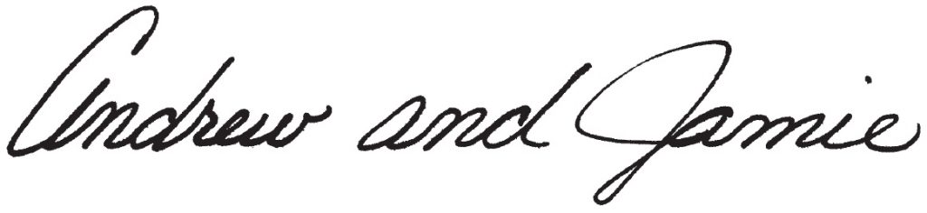 Andrew and Jamie signature